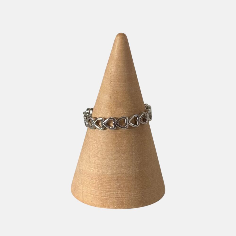 Heart Shape Silver Adjustable Ring